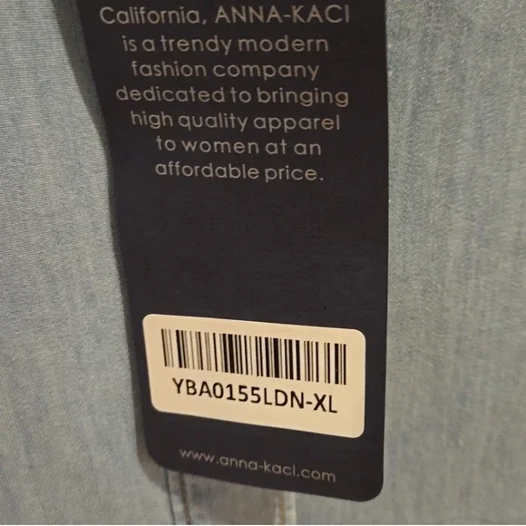 Anna-Kaci Denim Chambray Dress  Size XL - Picture 5 of 7